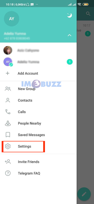 klik setting telegram untuk hapus akun telegram