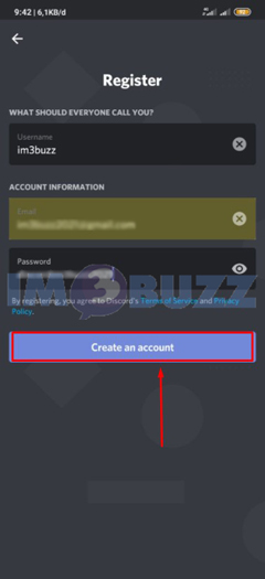 5 creat an account discord android