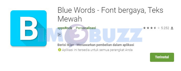 blueword aplikasi penyedia tulisan berwarna