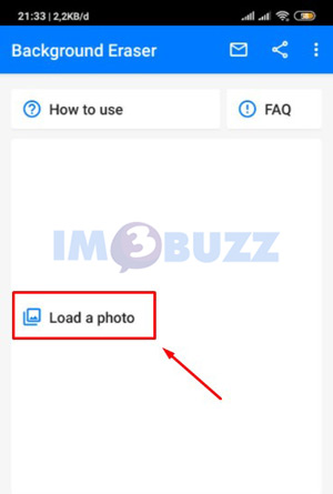 tap load a photo Background eraser untuk stiker whatsapp