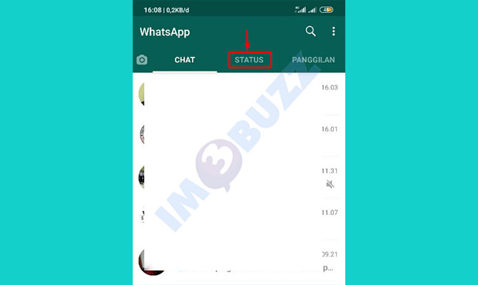 tap menu status whatsapp 1