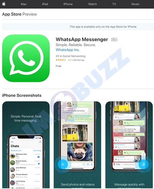 whatsapp app store