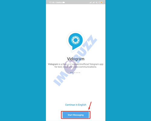 4. tap start messaging Vidogram untuk main game