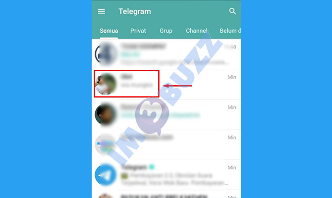 3. pilih kontak telegram yang akan di copy link 1