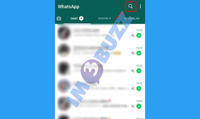 2. Ketuk Menu Pencarian Whatsapp