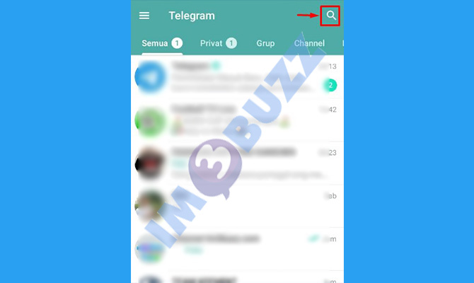 2. ketuk menu pencarian untuk mencari tema telegram iphone