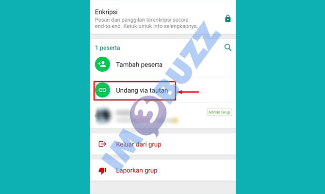 4. tap undang via tautan untuk Membuat Link Grup Whatsapp Di Bio IG Dan TikTok
