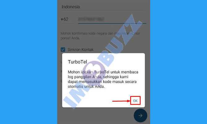 7. tap ok untuk melanjutkan membuat telegram android menjadi iphone