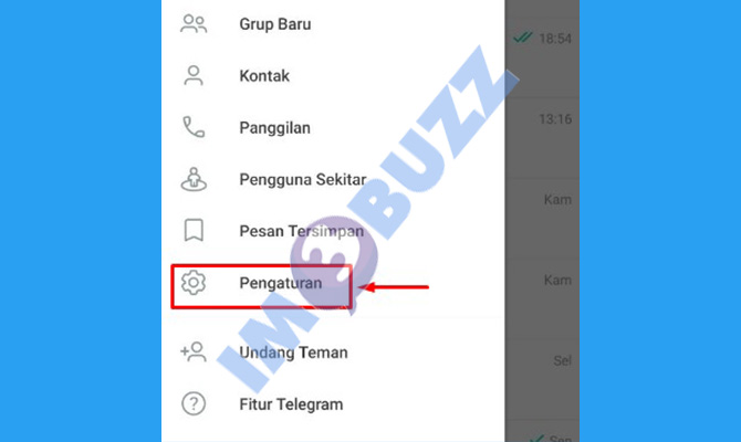 pilih menu pengaturan untuk menghapus pangkalan data lokal agar telegram tidak lemot