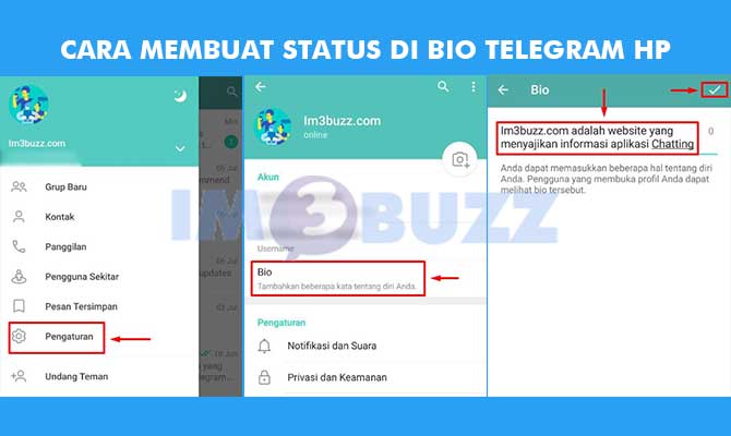 1. Cara Membuat Status Bio Di Telegram HP