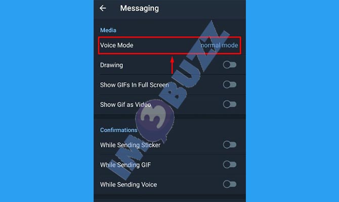 6. Tap Voice Mode Untuk Mengubah Suara Telegram