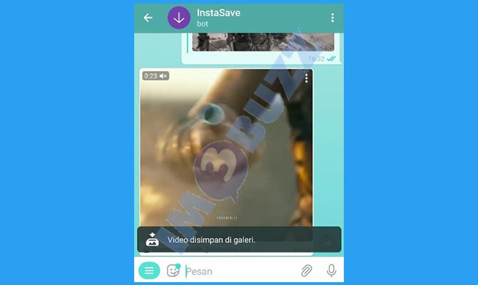 7. Selesai Cara Download Video Instagram di Telegram