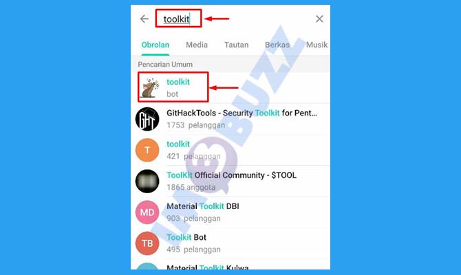 Cari dan Buka Bot Button Link Channel Telegram