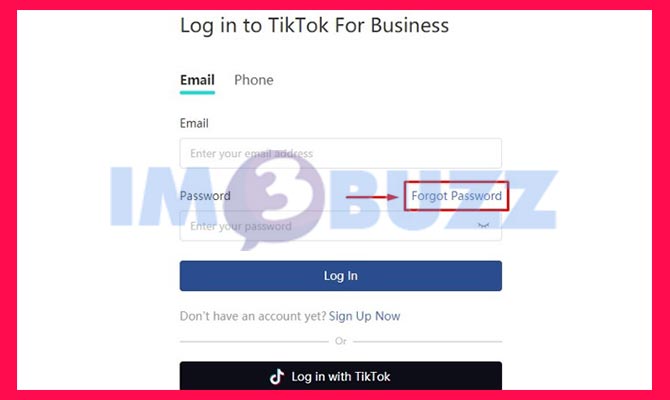 Klik Forgot Password TikTok Business