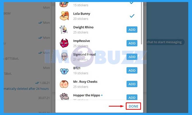 Selesai Mencari dan Menambahkan Stiker di Telegram Desktop