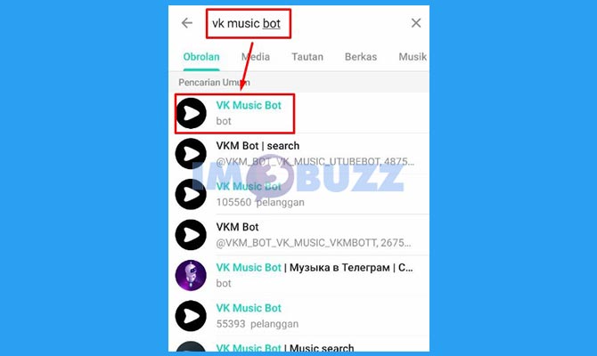 Cari dan Buka Bot Telegram Untuk Unduh Lagu