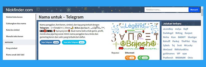 Nickfinder Situs Username Generator Telegram
