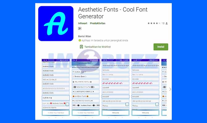 Aplikasi Aesthetic Fonts Gratis di Android