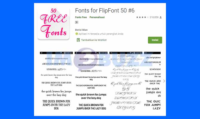 Aplikasi Fonts for FlipFont