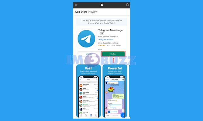 Ketuk Update Telegram di iPhone