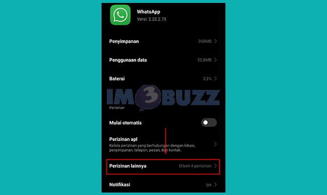 Ketuk Izin Aplikasi Whatsapp