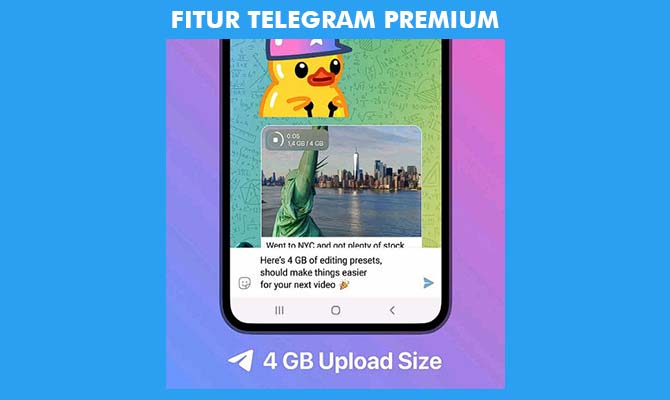 Fitur Telegram Premium Upload Hingga 4 GB