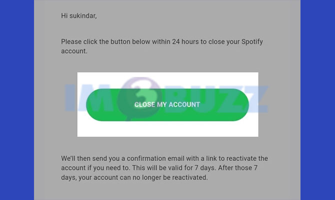 Konfirmasi Email Cara Menghapus Akun Spotify